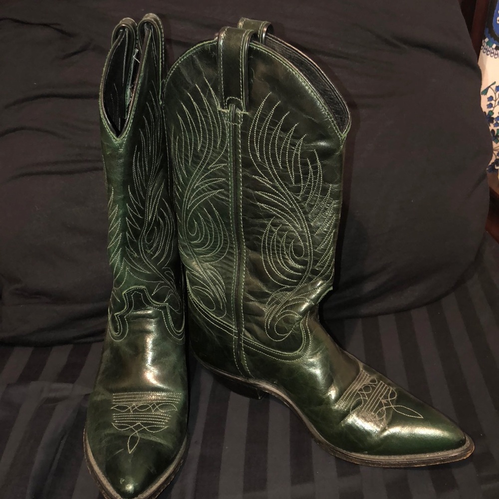 Code West Dark Green Cowboy Boots